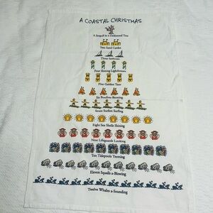 Boutique Coastal Christmas Decorative Towel